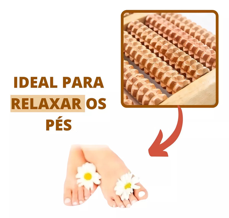 Massageador Para Os Pés Massagem Dor Pé Rolo Madeira Fascite