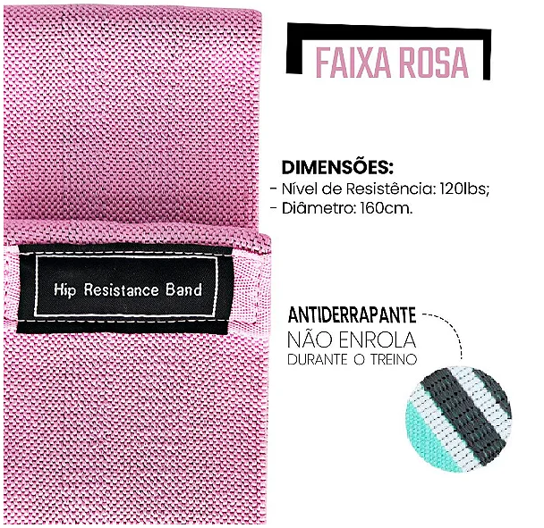 Kit de 3 Faixas Elásticas para Exercícios com 3 Níveis de Resistência