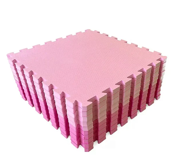 Kits Tapete Tatame Infantil 50x50 10mm Rosa